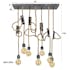 Suspension vintage cordes ajustables 7 lampes RALF