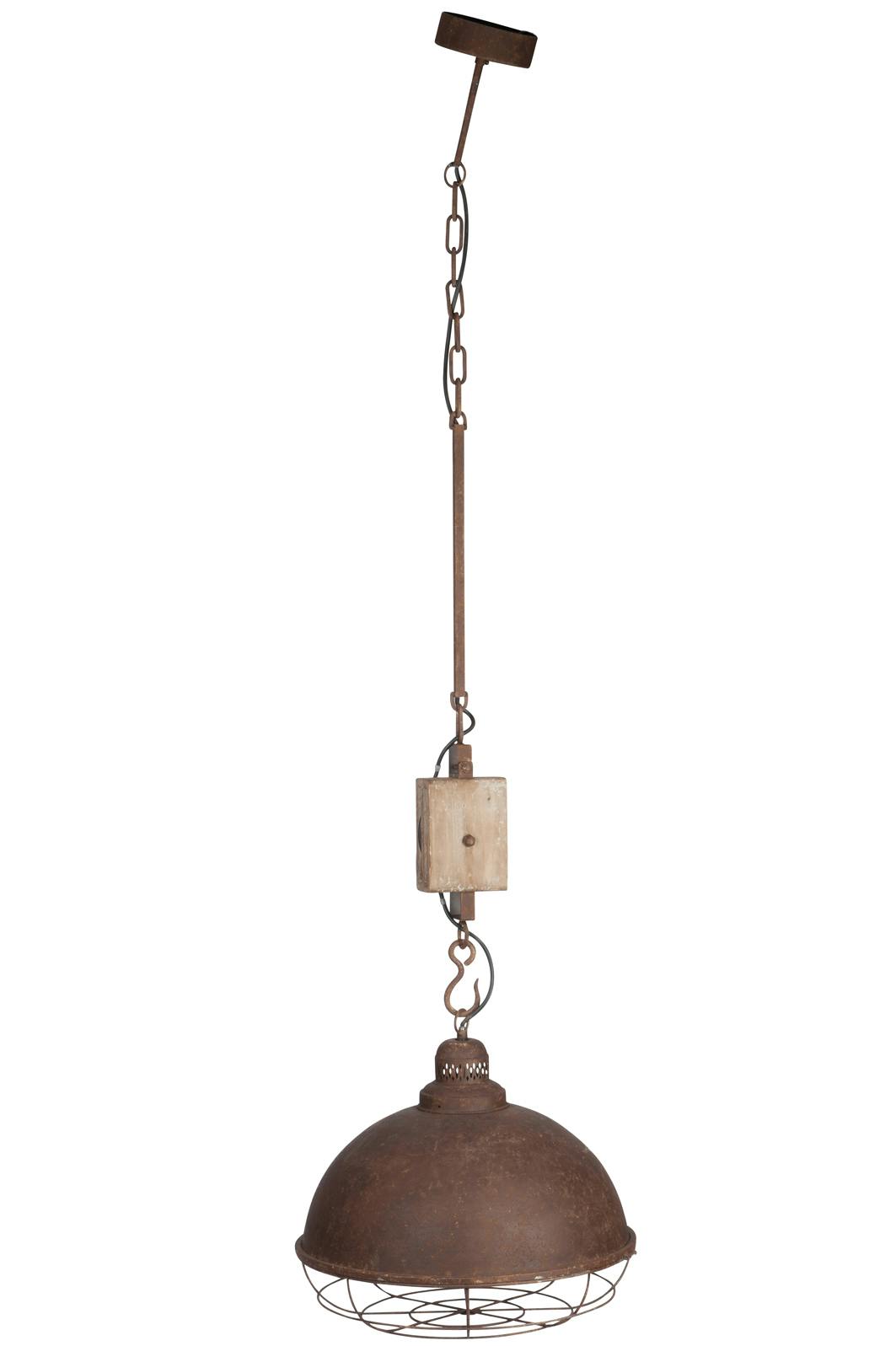 Suspension vintage métal marron effet rouillé - D44 H160cm