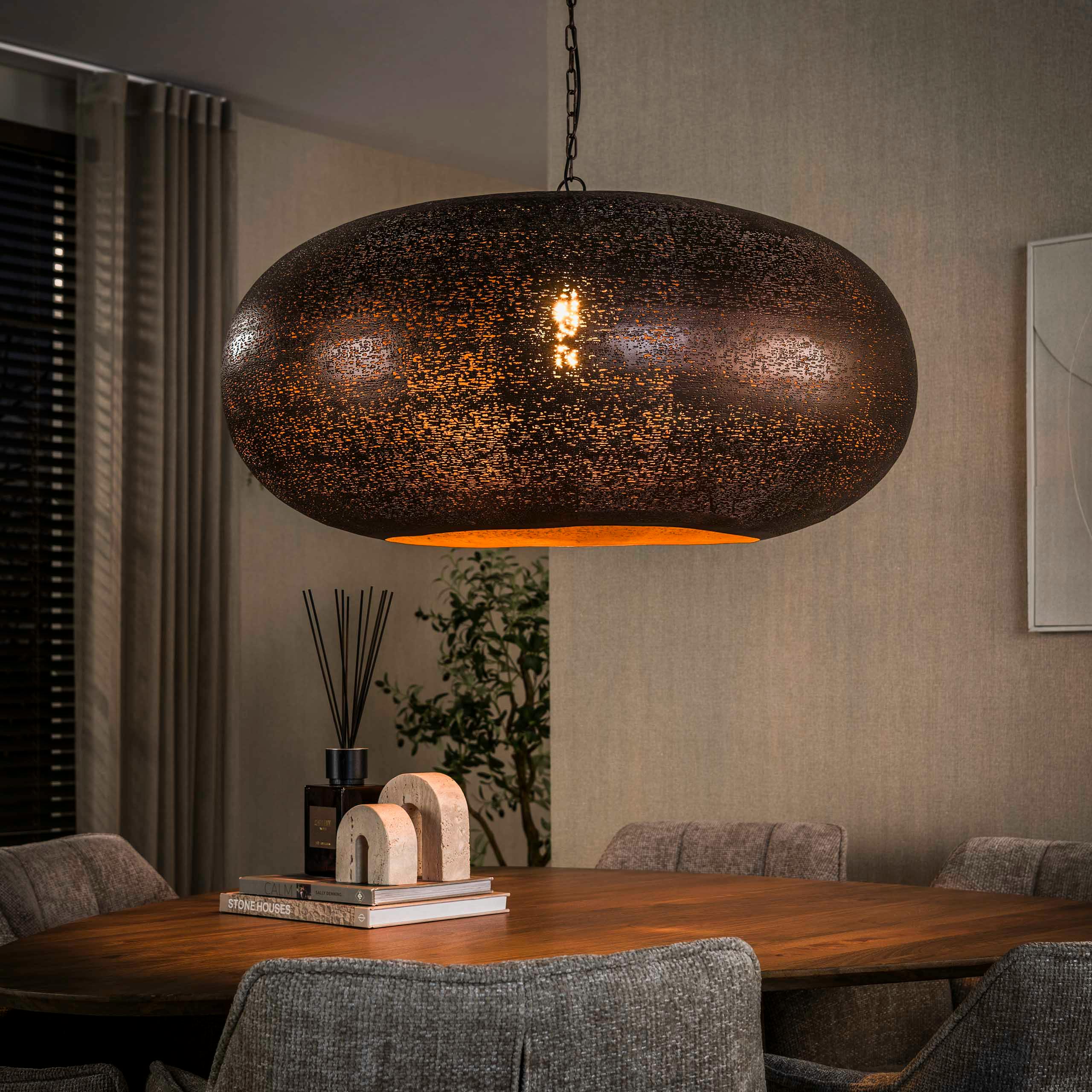 Suspension XL vintage effet cuivre forme soucoupe Ø90 RALF