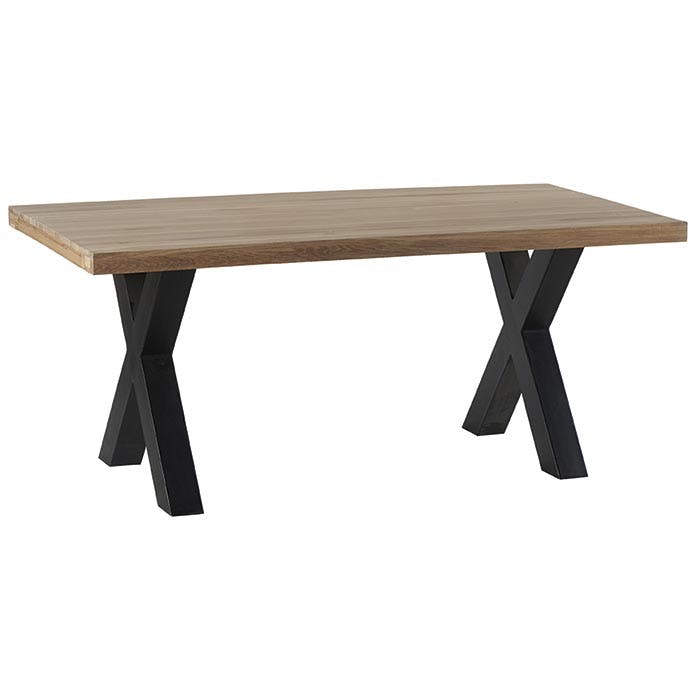 Table de repas en bois pieds croix metal style contemporain
