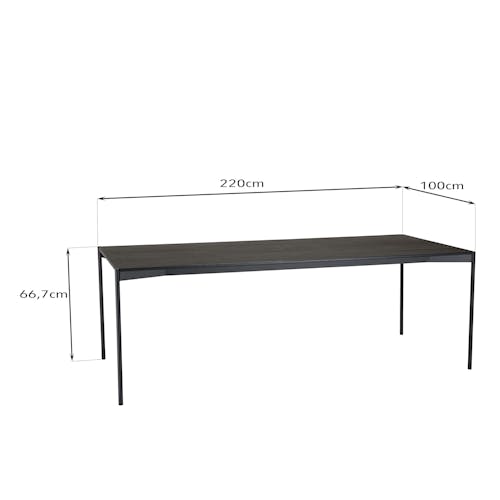 Table à manger 220 cm en bois noir CORUMBA