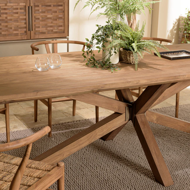 Table Manger 240 Cm En Teck Recycl Massif Pied Mikado Bois SWING table-manger-240-cm-en-teck-recycl-massif-pied-mikado-bois-swing