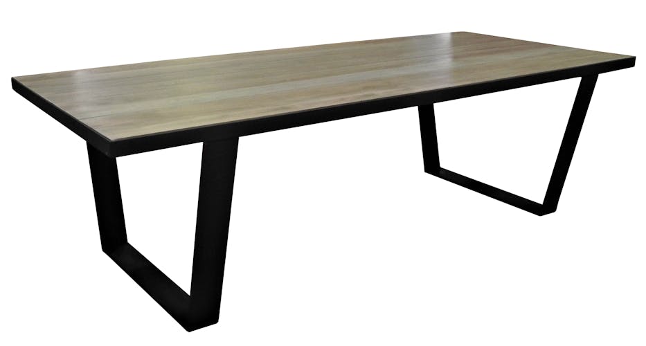 Table de repas bois massif pieds metal de style contemporain