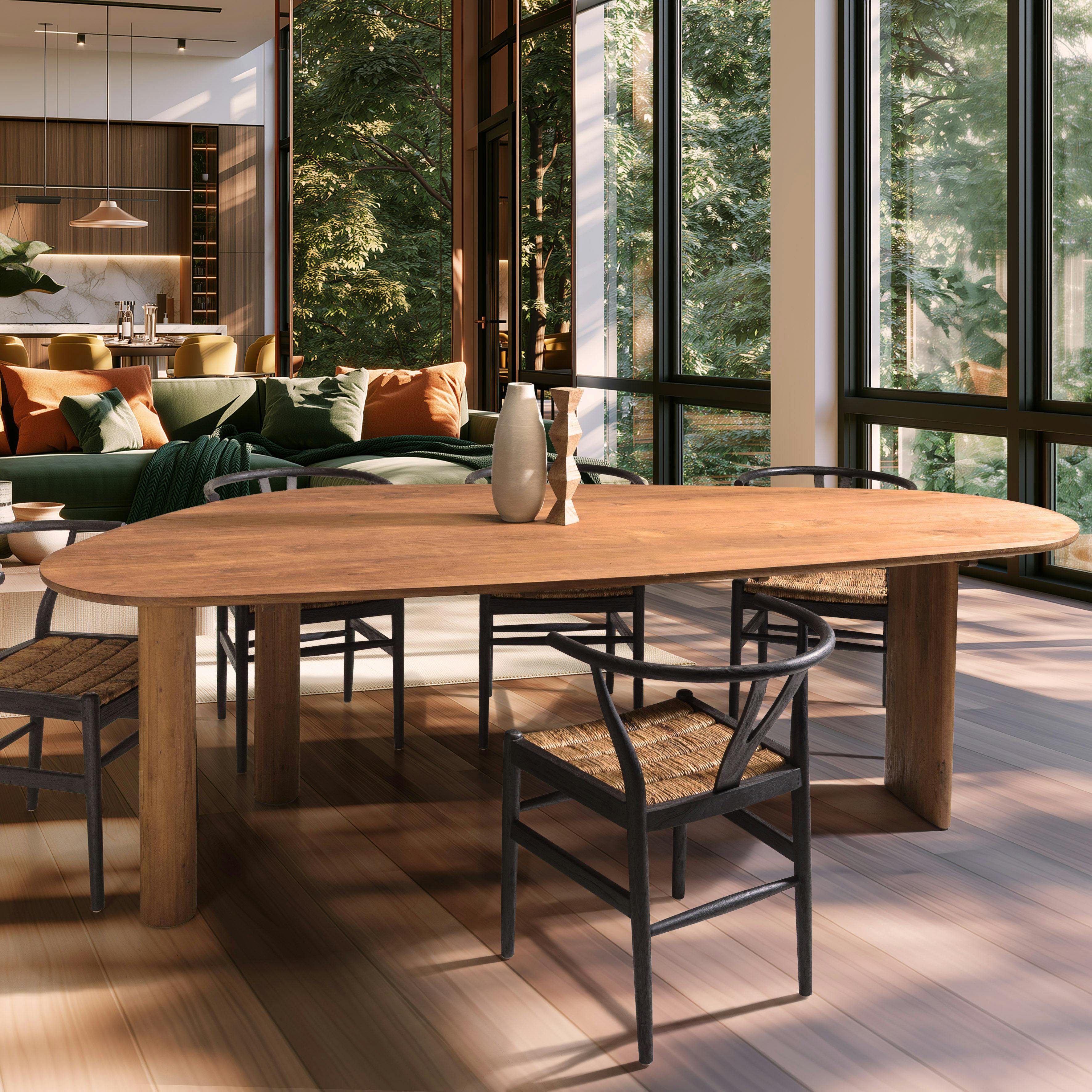 Table à manger 260x120cm en bois de teck recyclé SWING