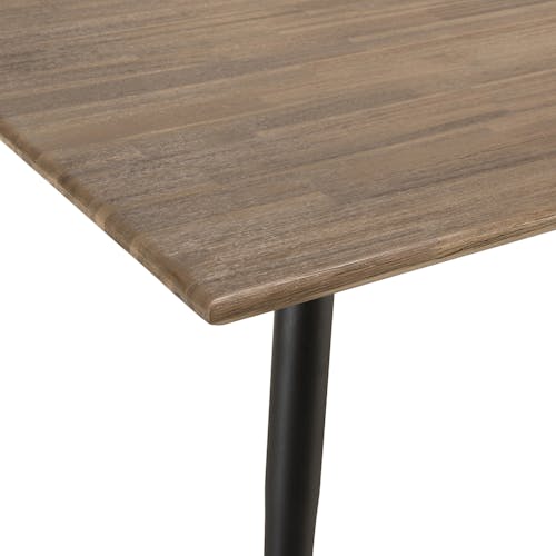 Table de repas revetement bois pieds metal de style contemporain