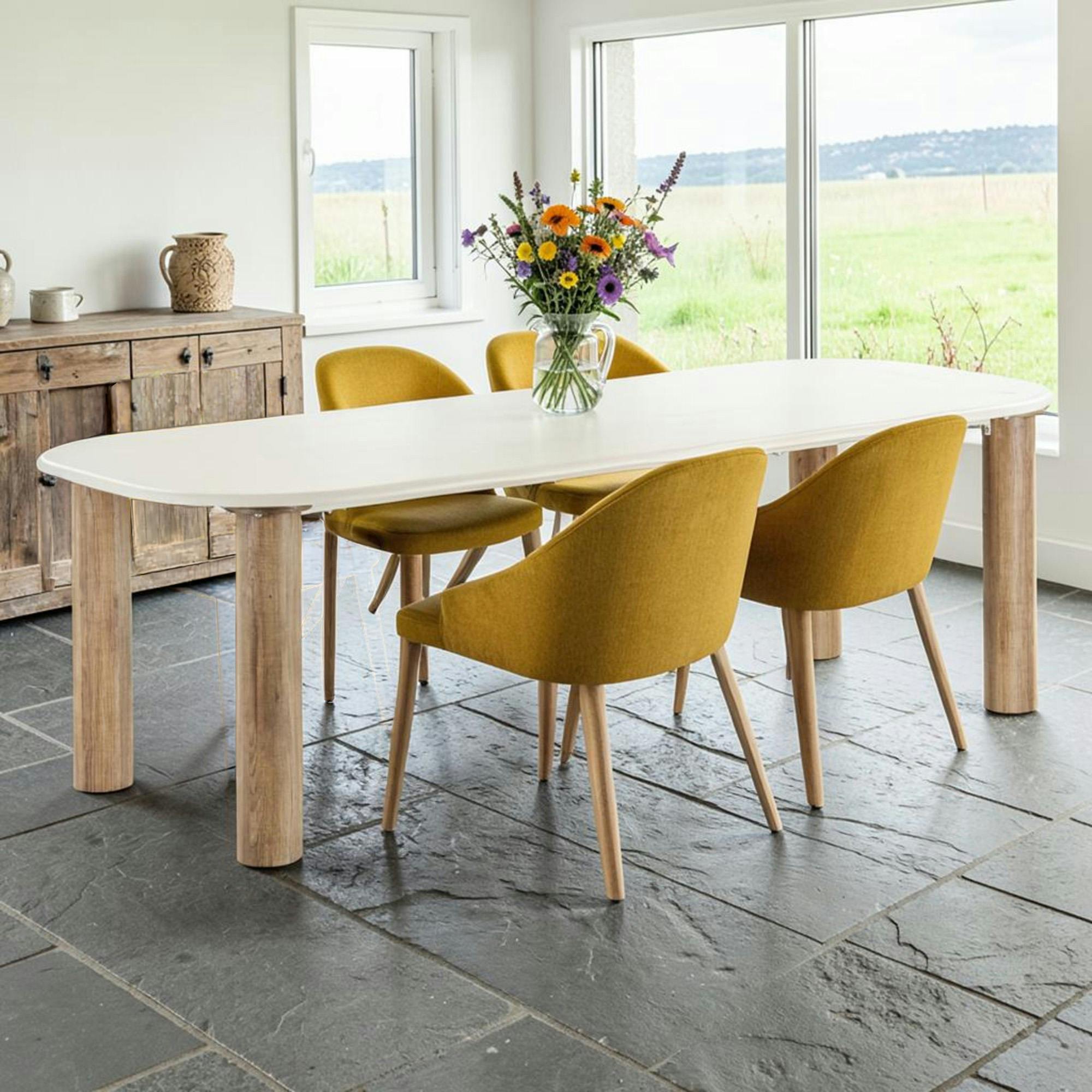 Table à manger aspect ciment clair 240 cm KNOX