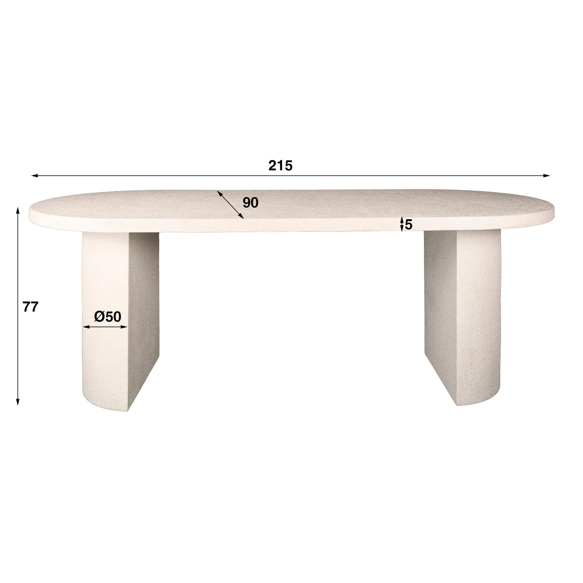 Table à manger blanche en marbre composite 215 cm TAJ | Tables à manger ...