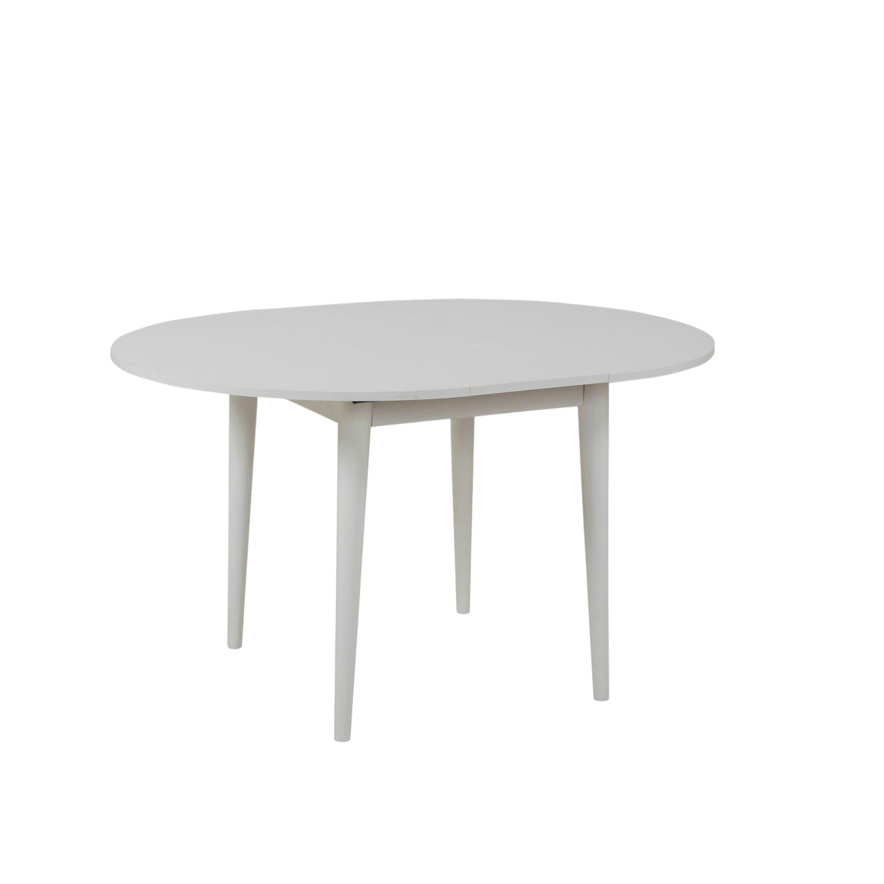 Table à manger blanche extensible Ø100-131 cm ORINA | Tables à manger ...