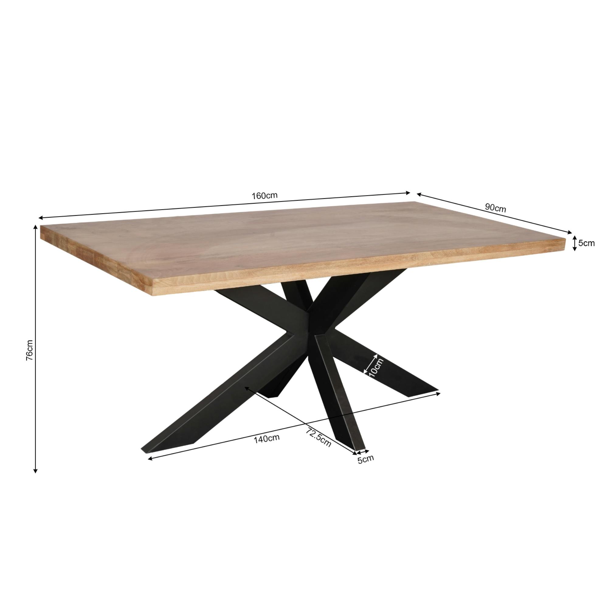 Table à manger bois clair pied central 160 cm RIVANO