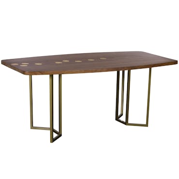  Table a manger moderne en bois et laiton style contemporain