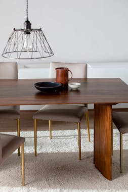 Table de repas rectangle style vintage bois massif manguier