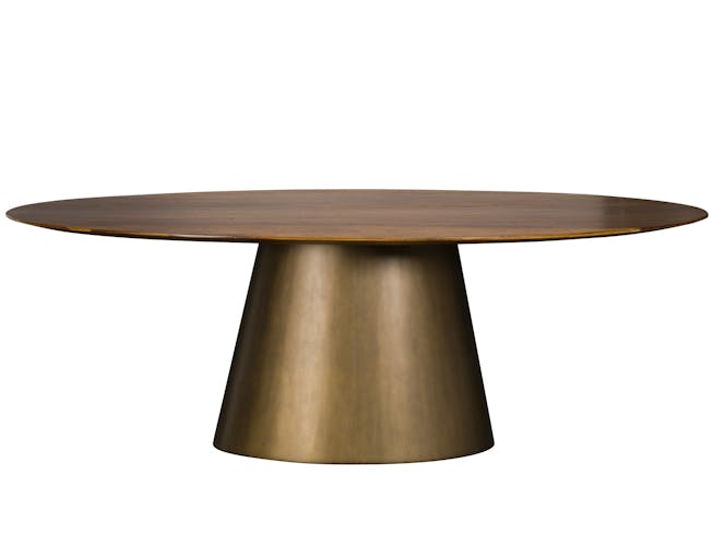 Table a manger ovale bois massif manguier style vintage