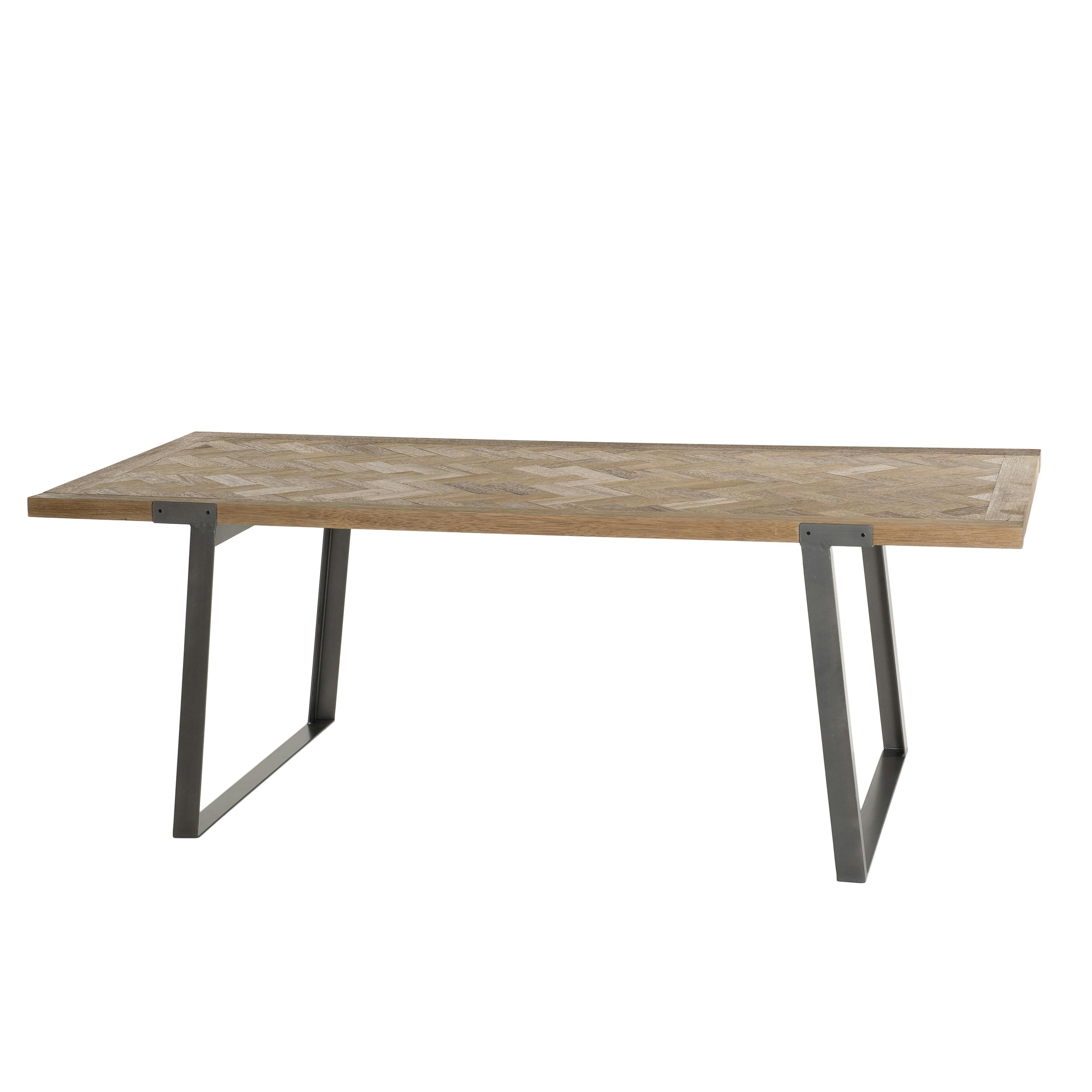 Table à manger en bois motifs chevrons 220 cm CARPATES