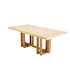 Table à manger bois et béton beige pied design 200 cm BRASILIA