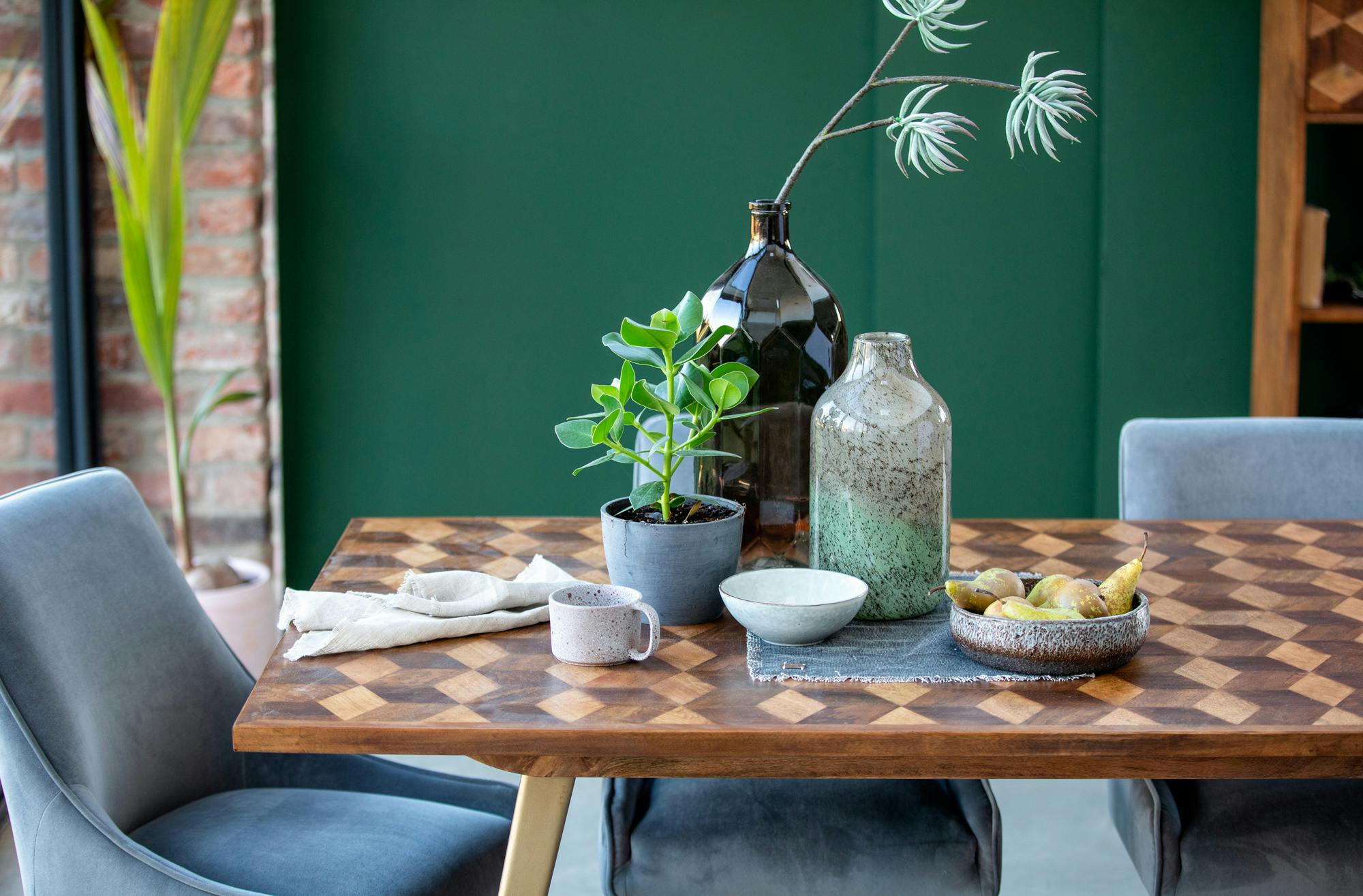 Table à manger bois et marqueterie 180 cm SYRACUSE