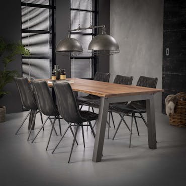  Table de repas rectangulaire bois pieds metal style contemporain