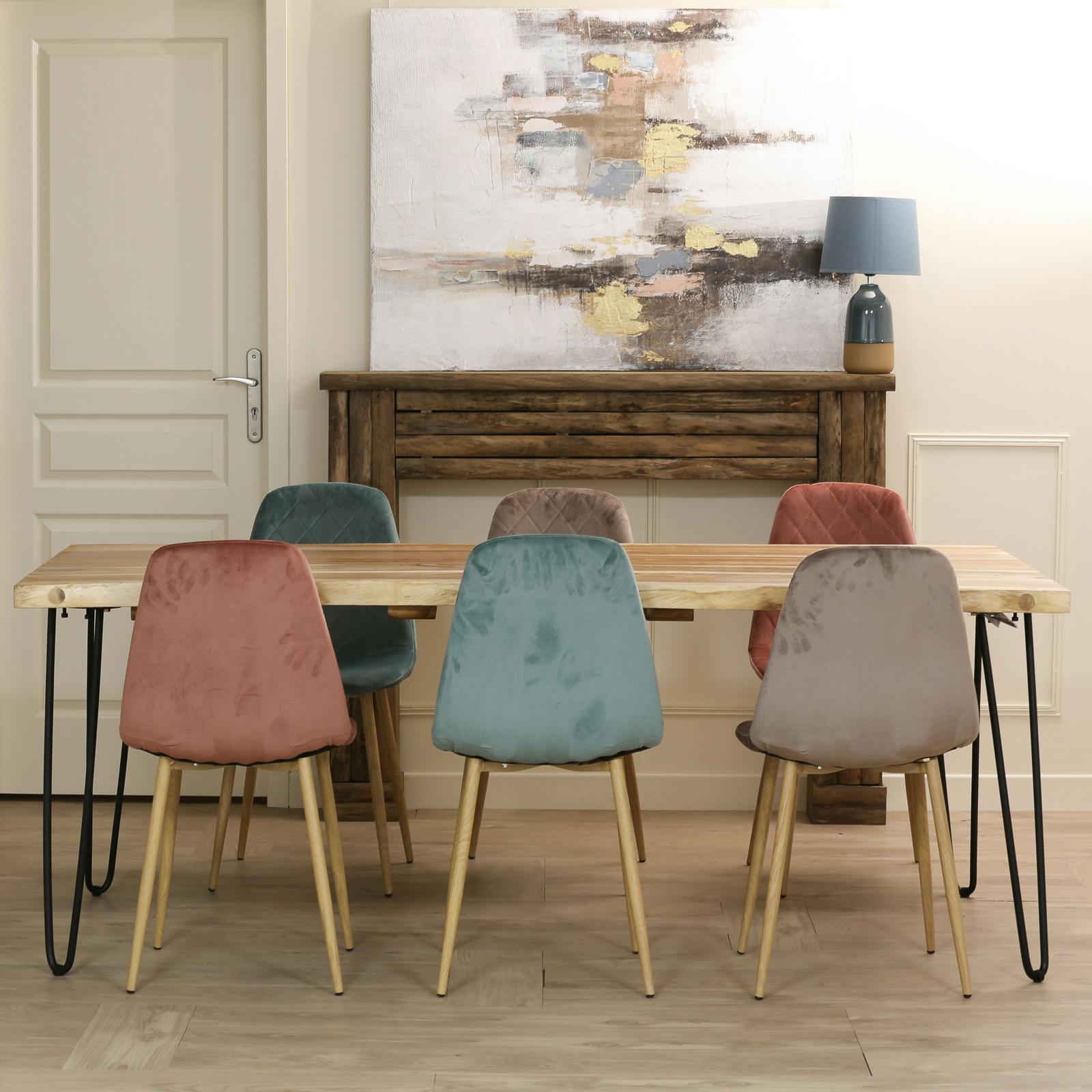 Table à manger bois massif naturel 200 cm HAWAI