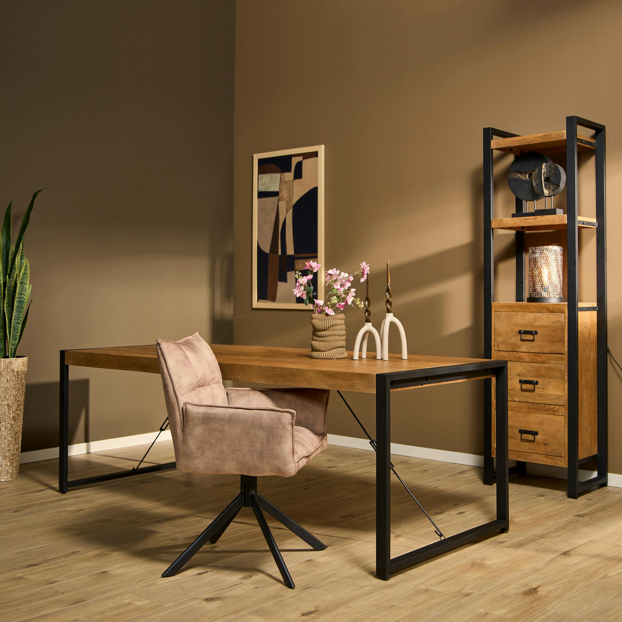 Table à manger bois métal 180 cm MILORA