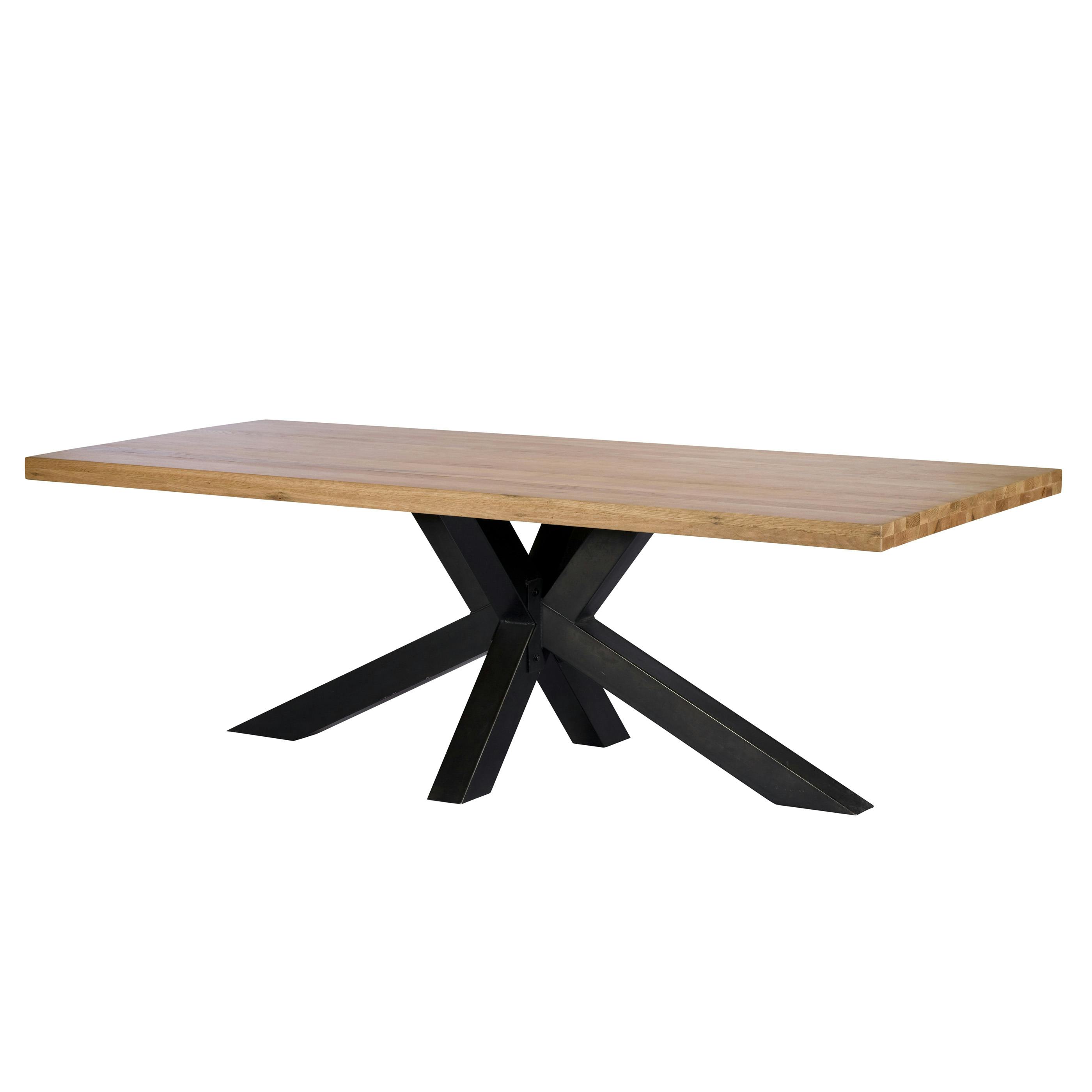 Table à manger bois métal pied croisé 200 cm VOLGA