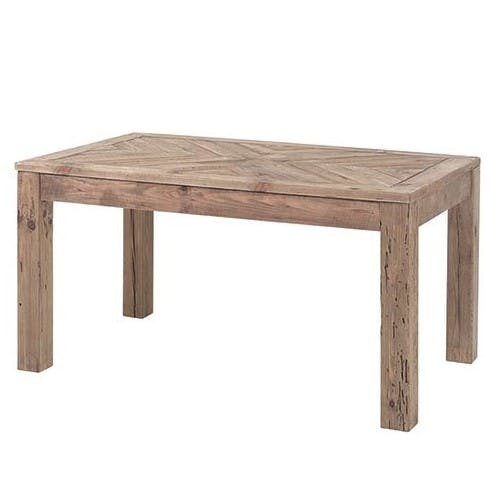 Table de repas rectangulaire en bois recycle de style contemporain