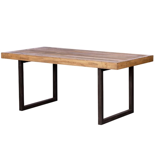 Table de repas bois recycle FSC et metal style industriel