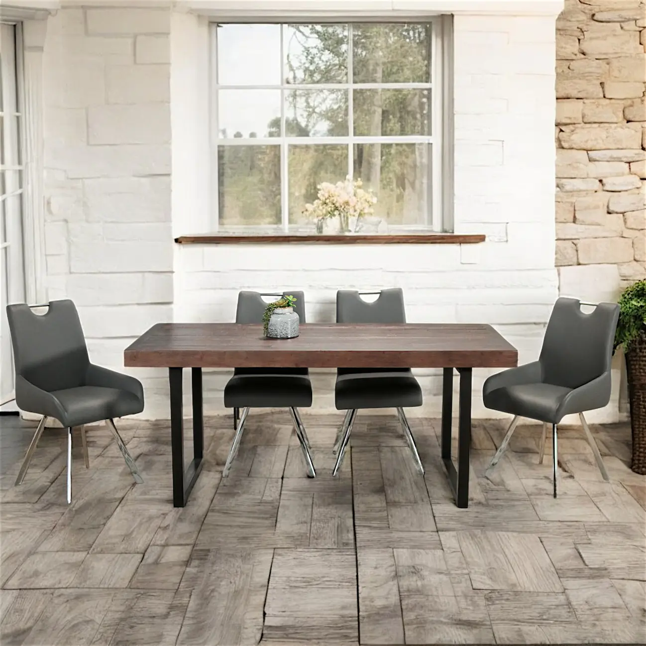 Table à manger bois brun recyclé 180 cm SAMOA | Tables à manger | Pier ...