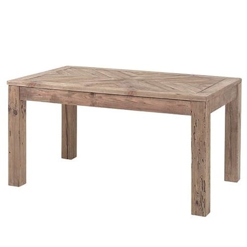 Table de repas rectangulaire en bois recycle de style contemporain