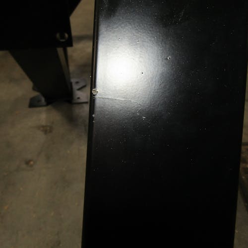Table à manger carrée chêne métal pied croisé 150 cm OKA