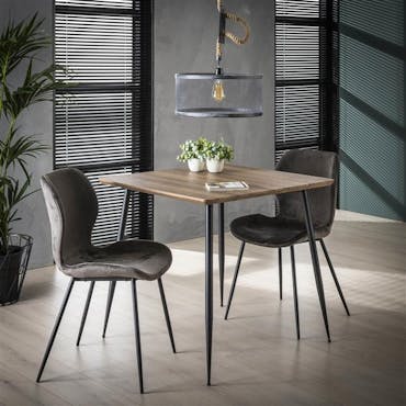  Table à manger carrée effet chêne brun 80 HELSINKI