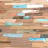 Table de repas carree en bois recycle de style industriel