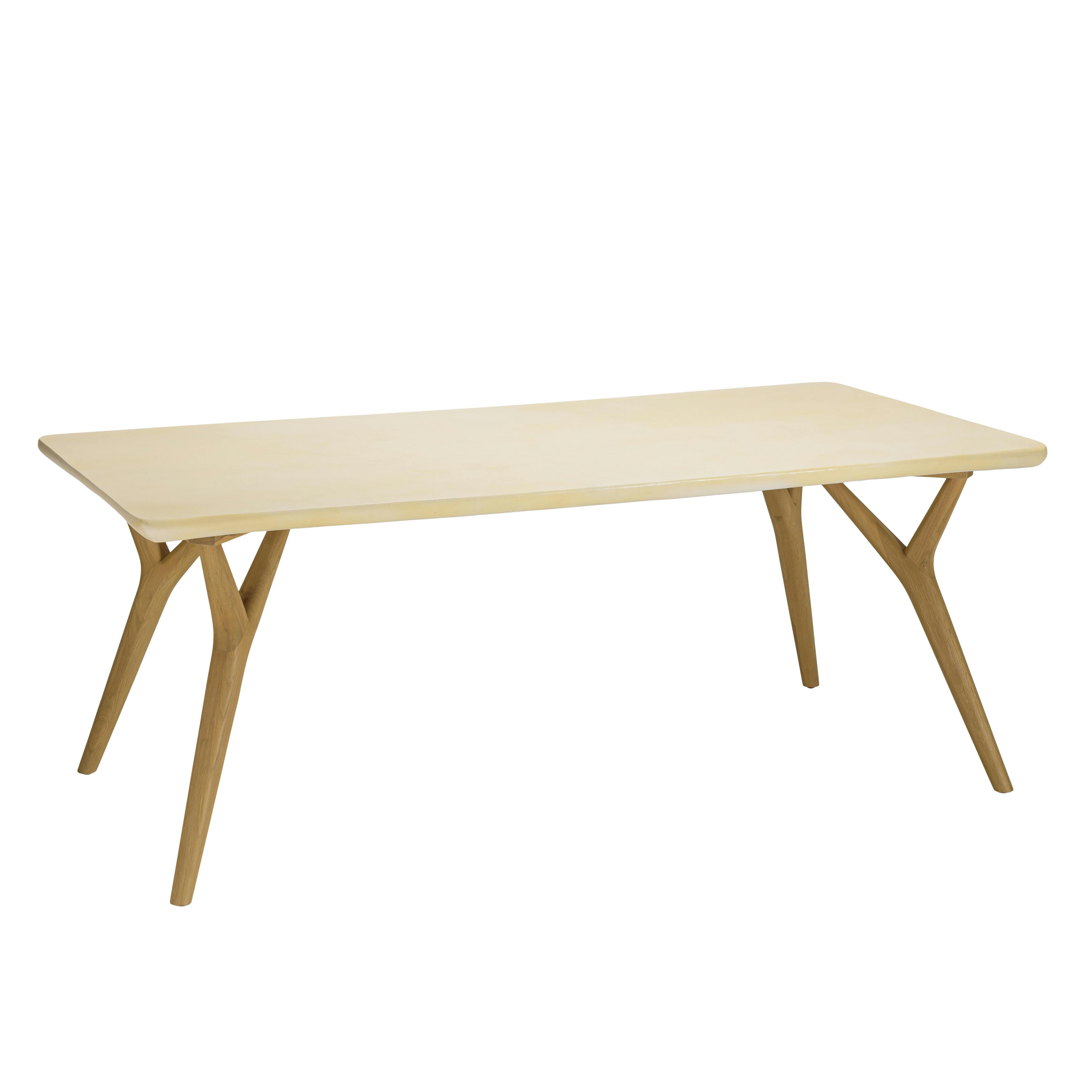 Table à manger chêne et béton design moderne 200 cm BRASILIA