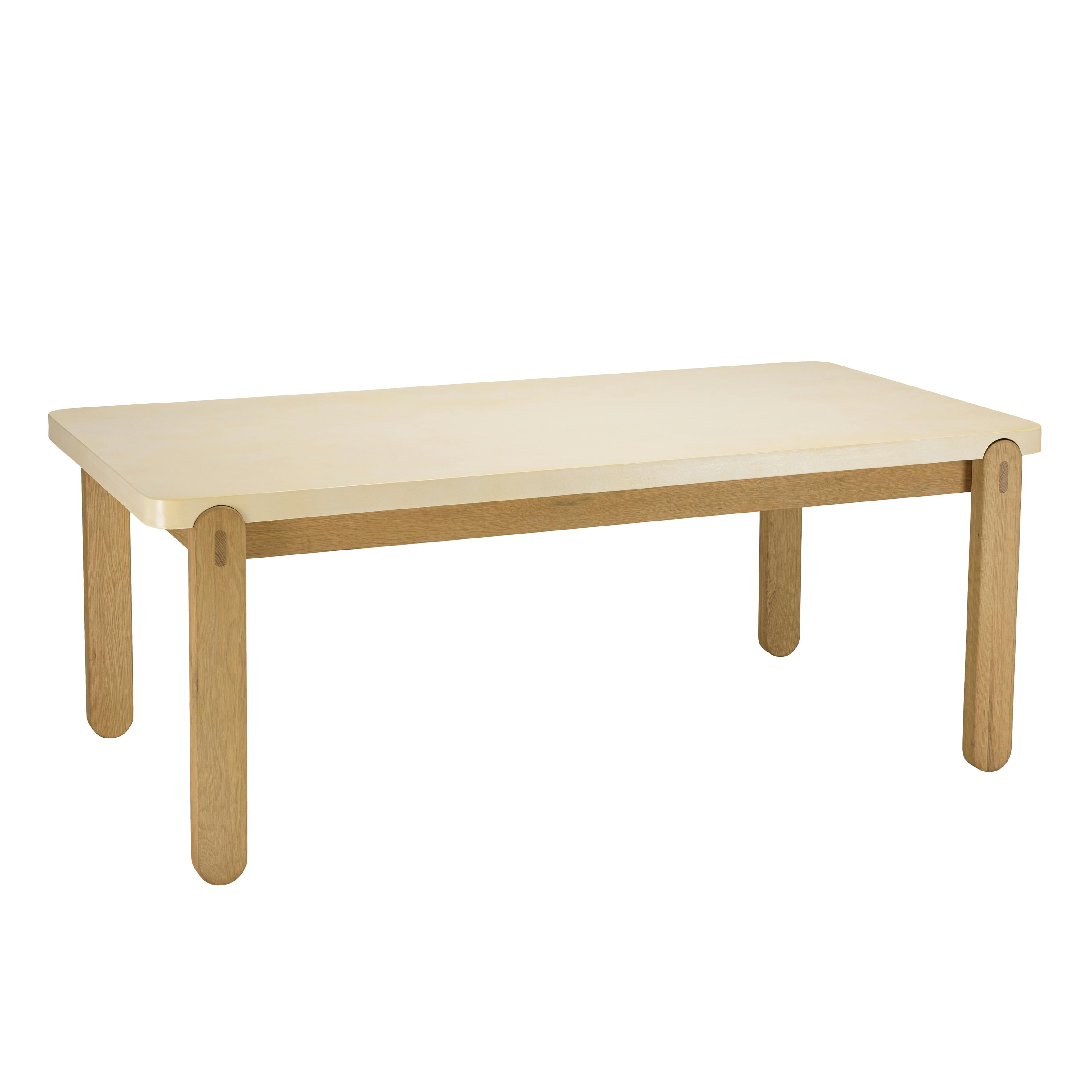 Table à manger chêne plateau béton beige 200 cm BRASILIA