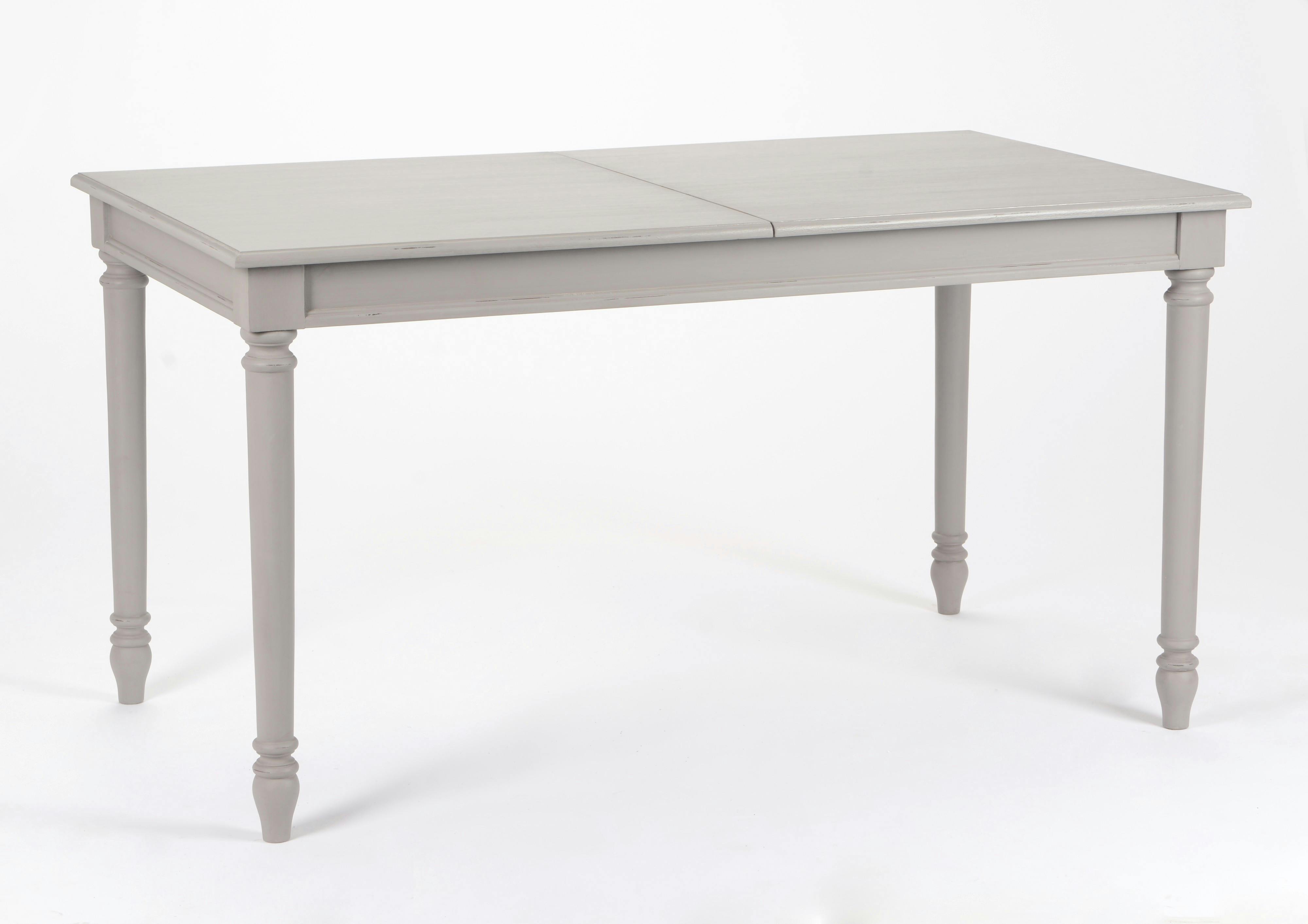 Table à manger chic avec allonge en bois patiné gris BRICE L 140/180 X Larg 80 X H75cm AMADEUS