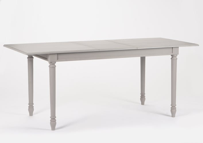 Table à manger chic avec allonge en bois patiné gris BRICE L 140/180 X Larg 80 X H75cm AMADEUS