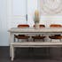 Table de repas extensible bois acacia massif 2 allonges style contemporain