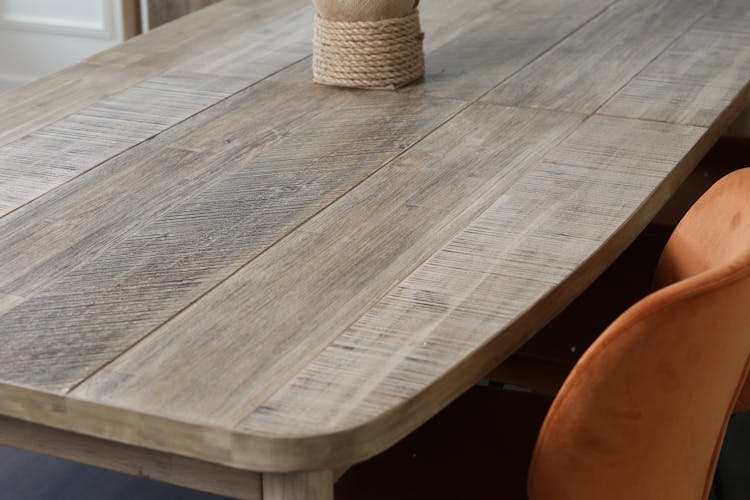 Table de repas extensible bois acacia massif 2 allonges style contemporain
