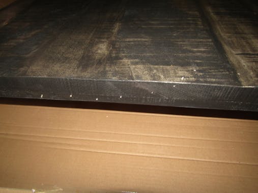 Table à manger contemporaine manguier grisé pieds métal 180x90cm LUCKNOW