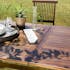 Table à manger de jardin extensible en teck 180/240 cm pieds croisés SUMMER