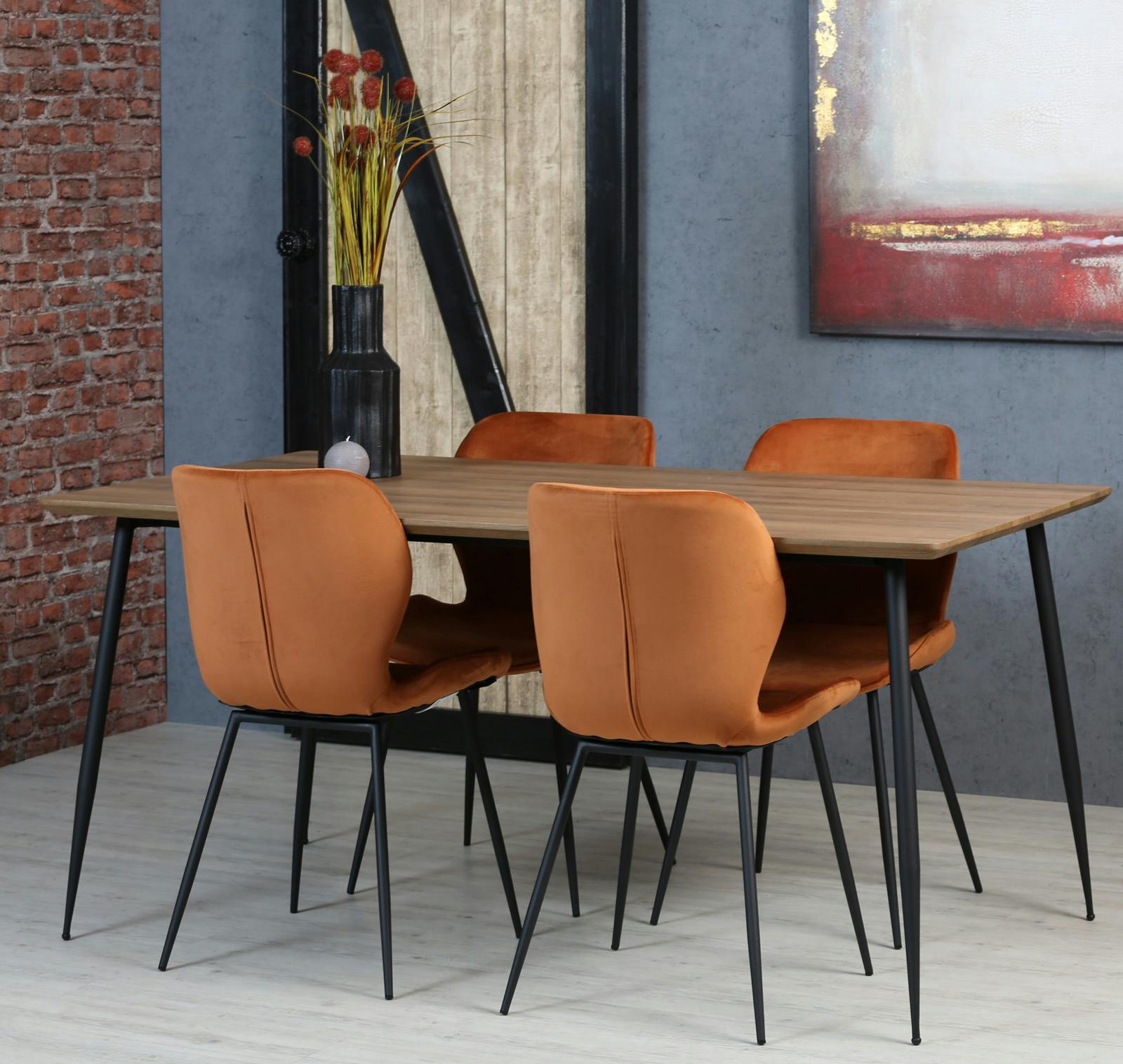 Table à manger effet bois brun 160 cm HELSINKI