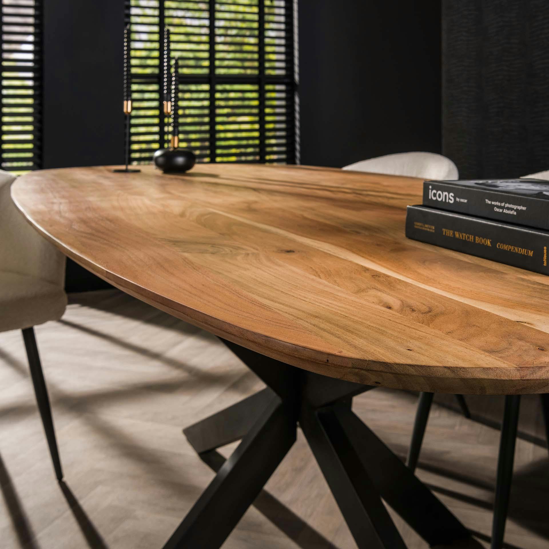 Table à Manger En Bois Massif D'acacia Avec Bords Arrondis 215 Cm Melbourne 30043842