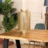 Table de repas bois massif pied metal style exotique moderne
