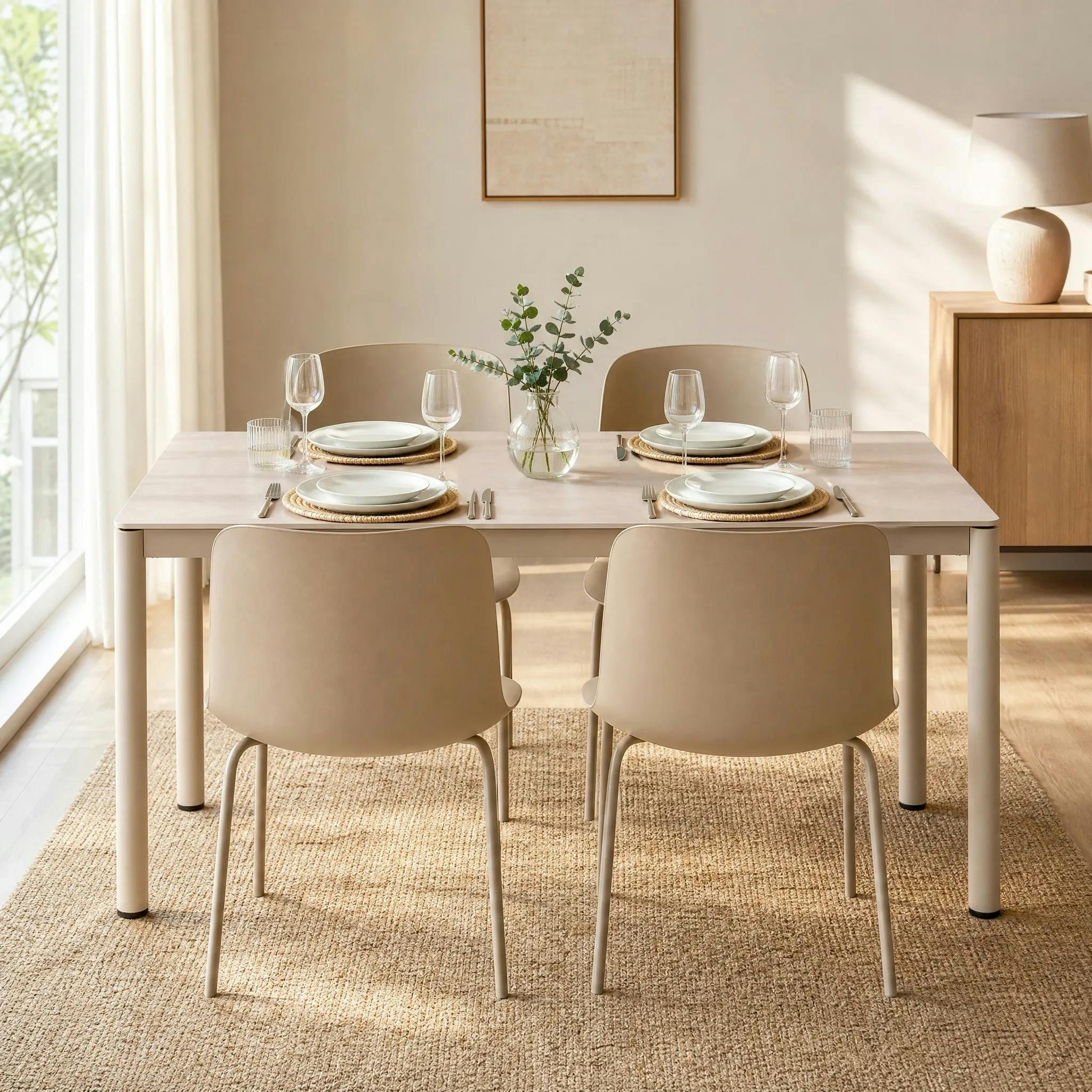 Table à manger en céramique sable 200 cm LOKKEN