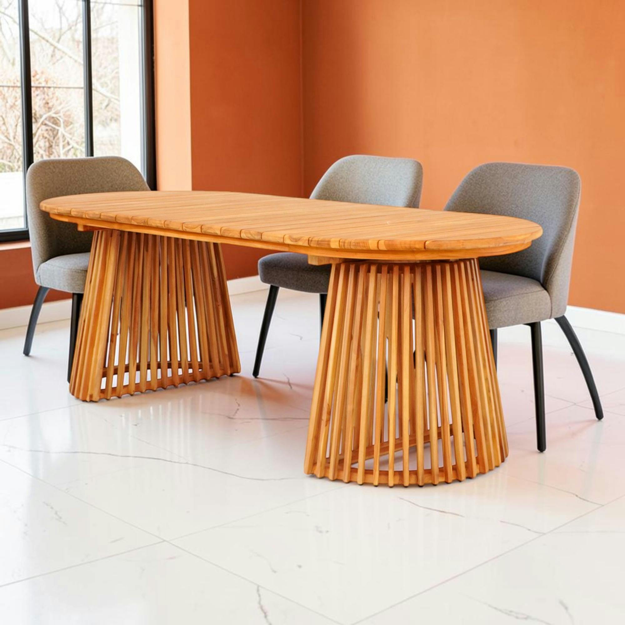Table à manger en teck naturel 200x90 KUTA