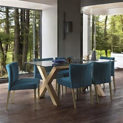 Table à manger en verre et bois 180 cm ALTA
