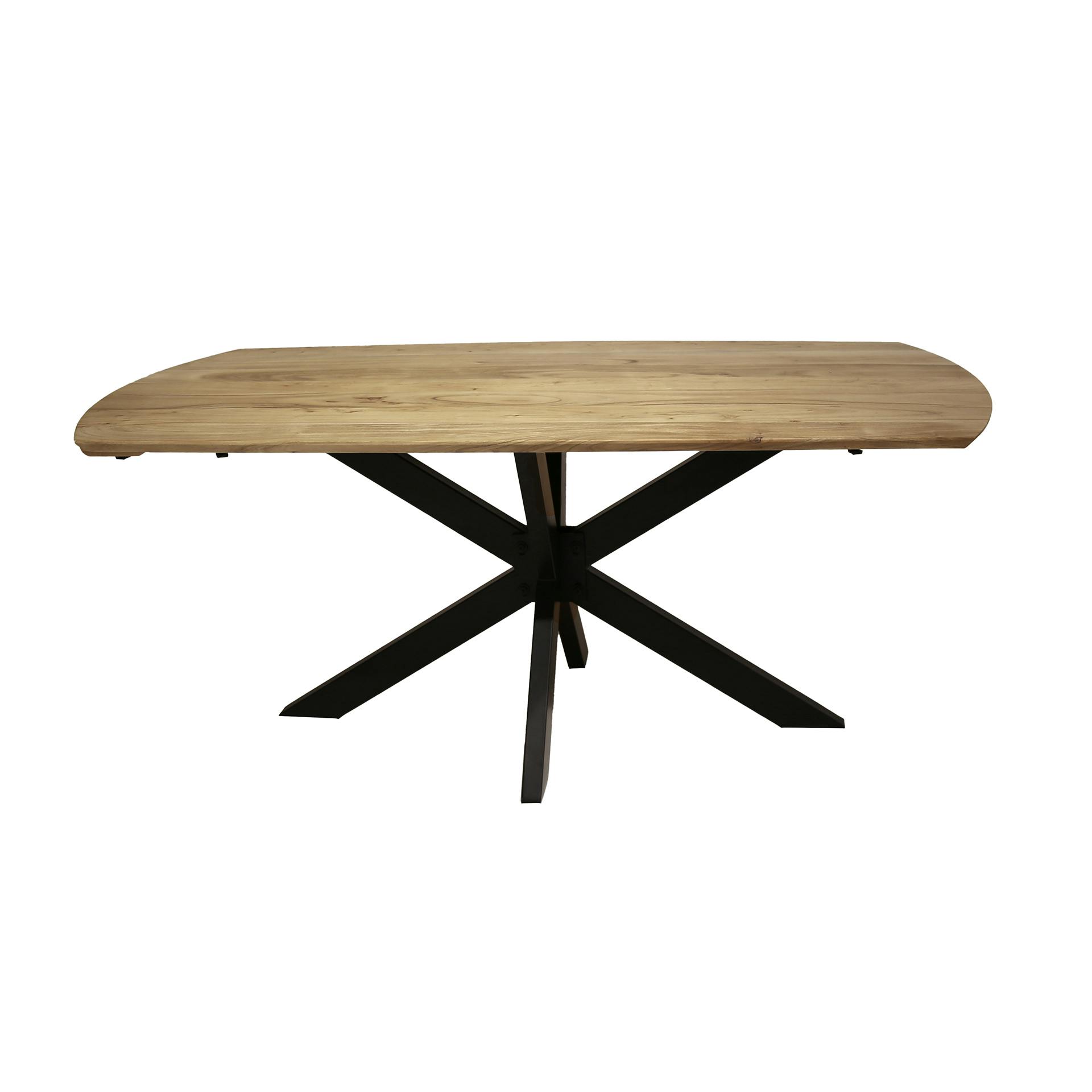 Table à manger extensible à bords ronds en bois d'acacia 175-275 cm ...