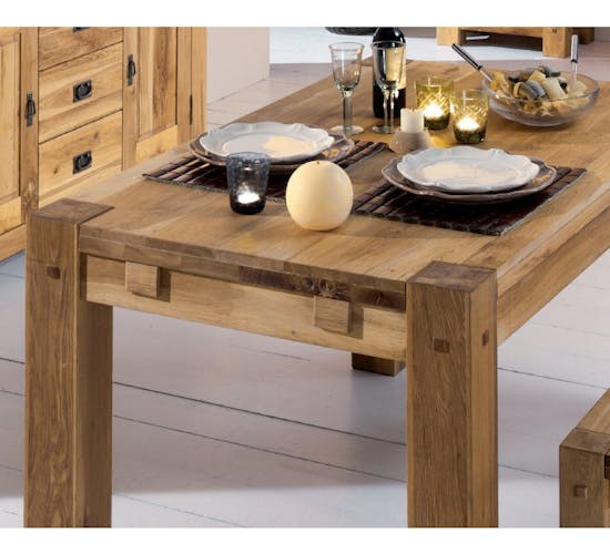 Salle à manger complète bois et rotin avec table extensible en chêne  Eatswood