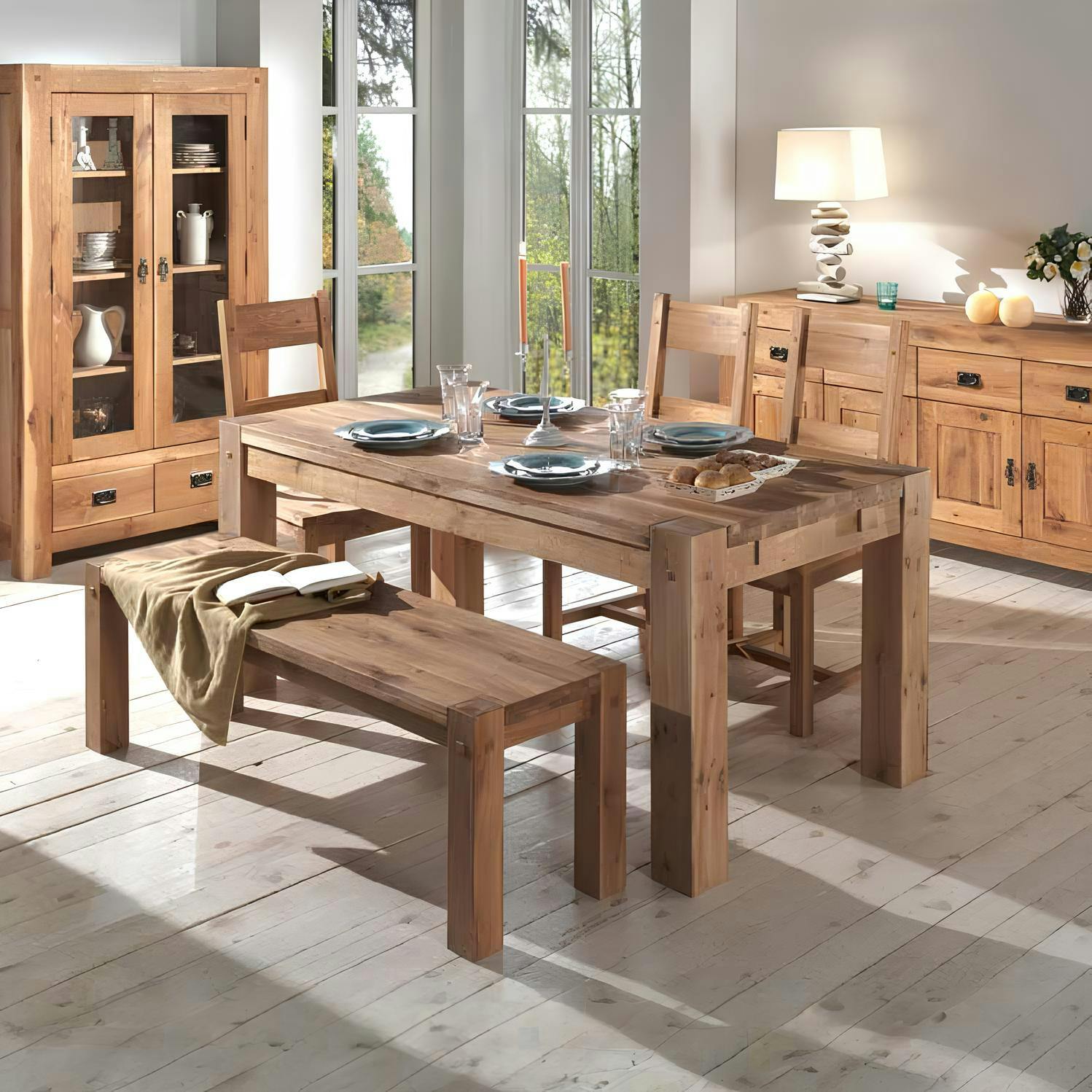 Table à manger extensible bois de chêne 180-280 FJORD