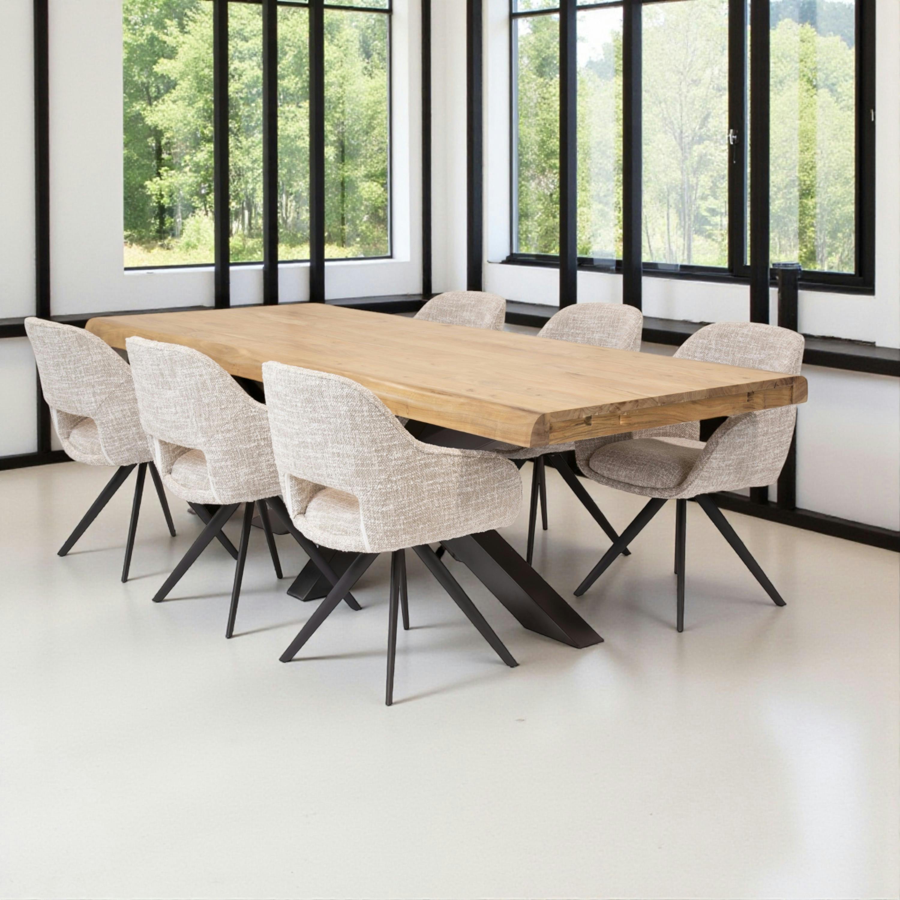 Table à manger extensible bois massif 200/300 cm MELBOURNE