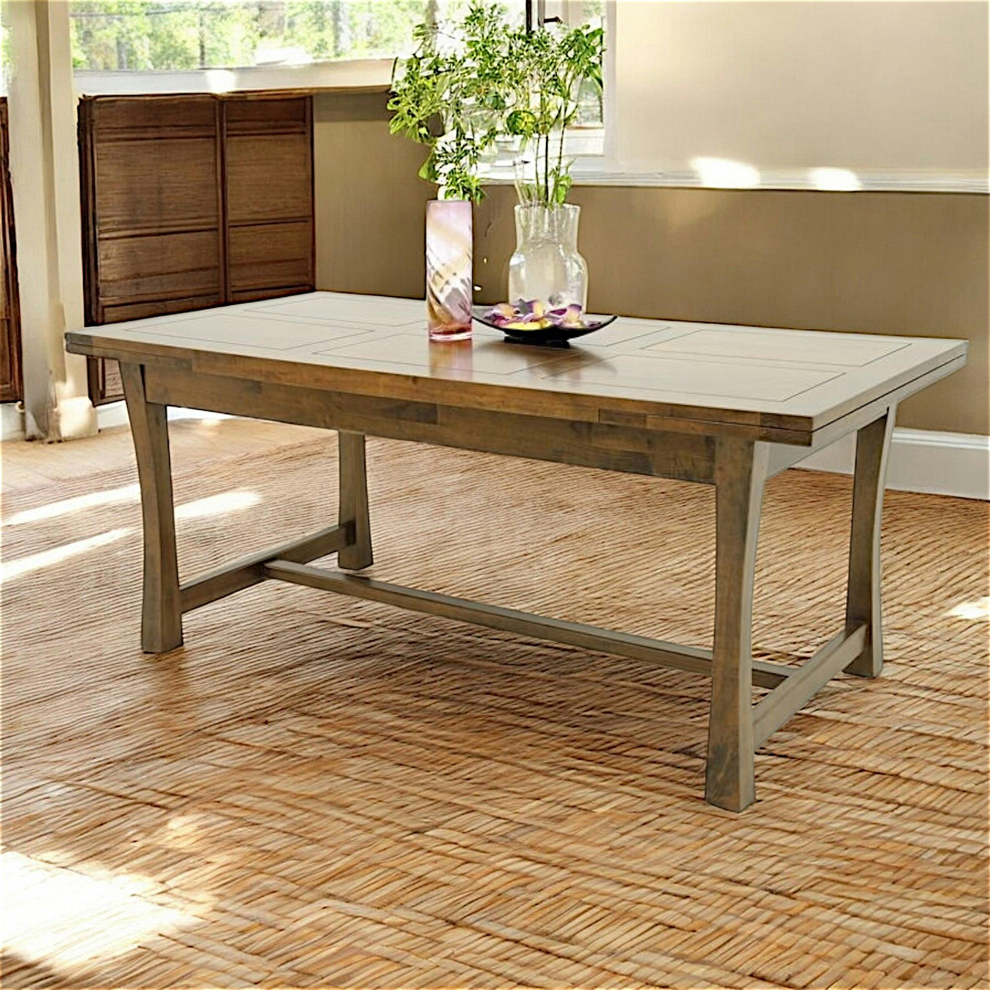 Table à manger extensible bois massif style colonial 180-260 MAORI