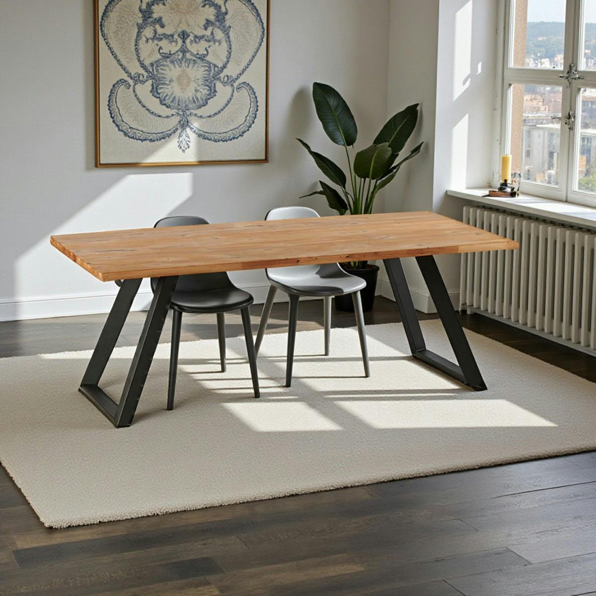 Table à manger extensible bois miel 200 cm COSTENTA
